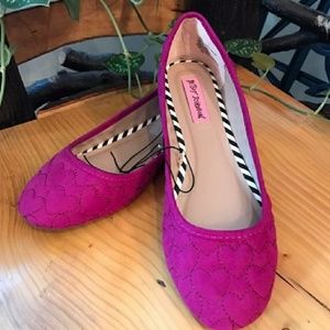 Betsey Johnson Glow Flat with stitched hearts